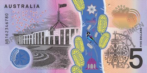 australia rba 5 dollars 2016 00 00 b230s pnls ab 162346780 r